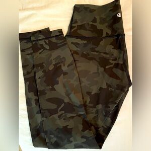 Lululemon Align High rise tights 25” green camo.